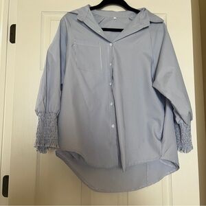 Button down oversized striped shirt